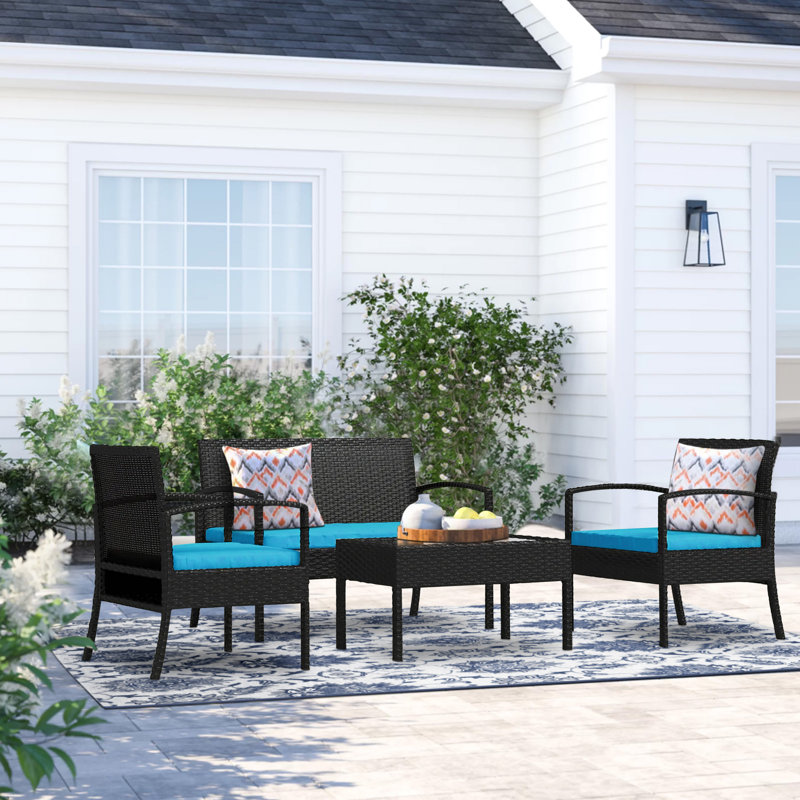 Roxana 4 piece rattan sale